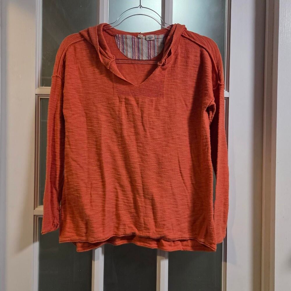 Anthropologie Moth Women's Orange festival whimsical cotton summer hoodie Small